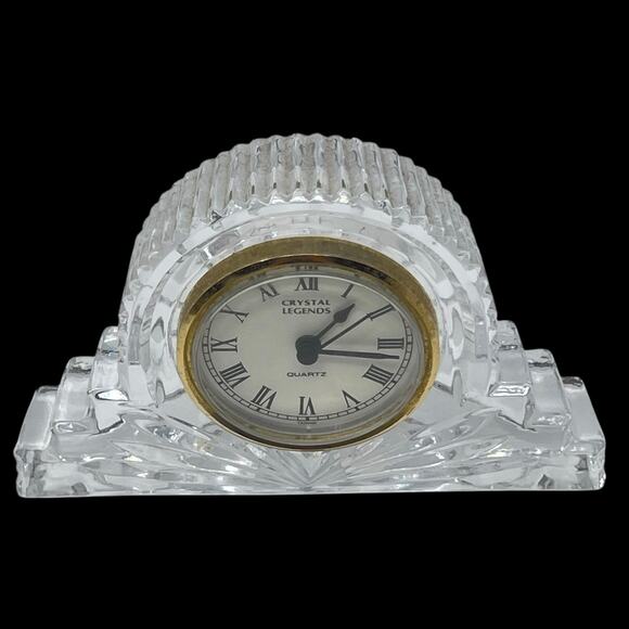 Vintage Godinger Crystal Legends Desk Mantel Clock 24% Lead Crystal No Battery - Picture 4 of 10